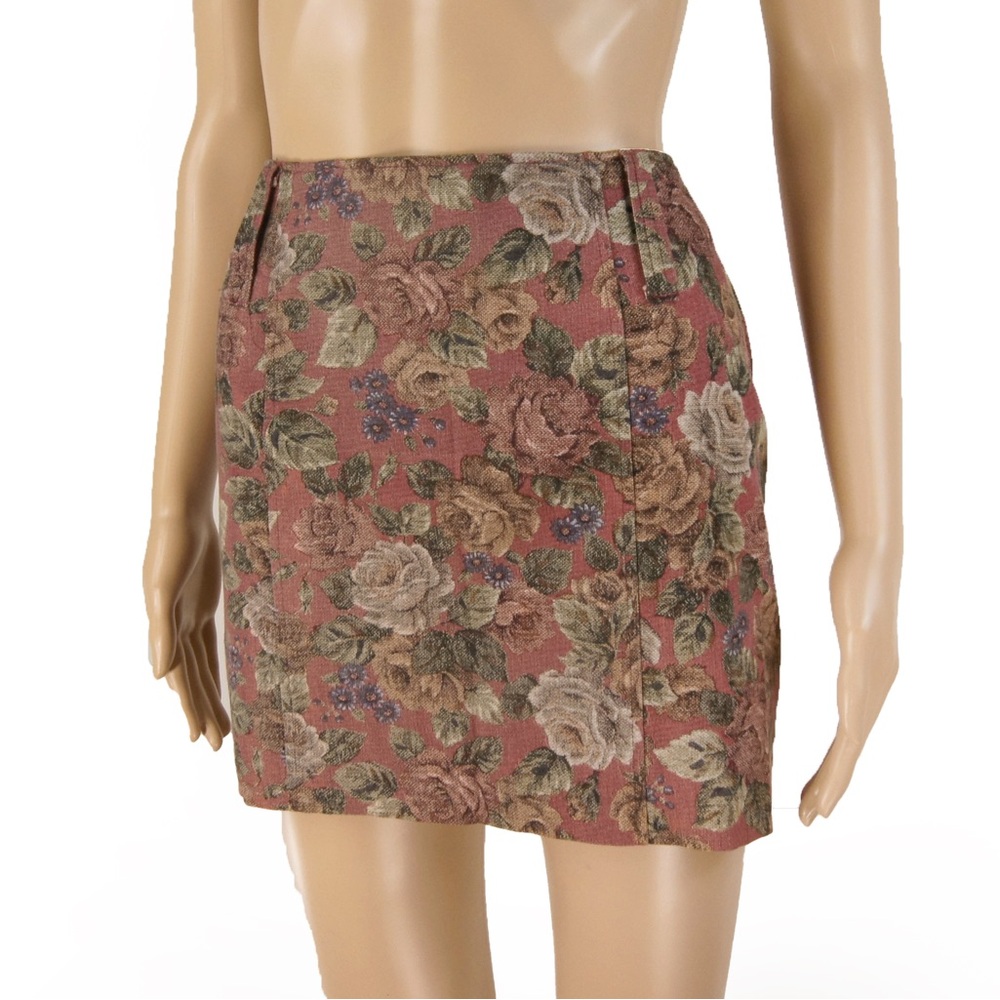 Rare Venom Spider Japan Lolita Victorian Pink Floral Tapestry Mini Skirt